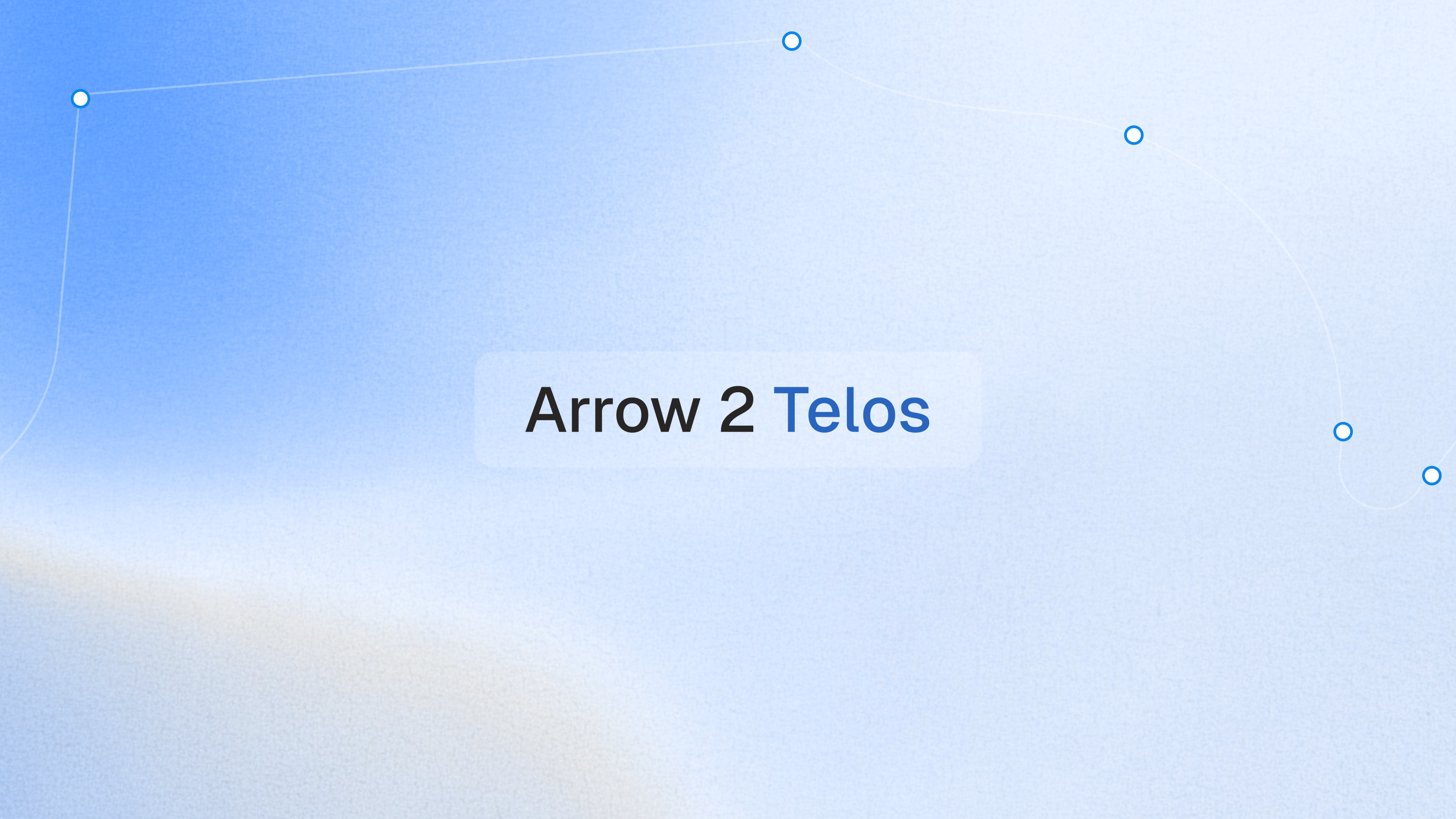 Arrow 2 Telos artwork with a vector path crossing a blue textured background